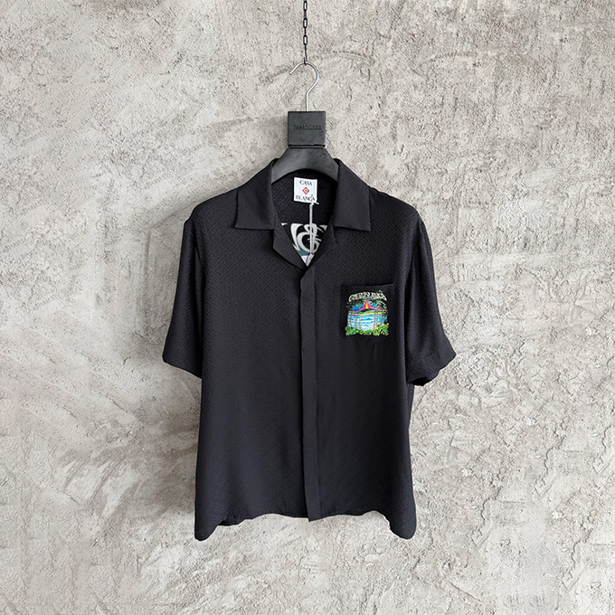 casablanca jacquard silk short-sleeve shirt & shorts